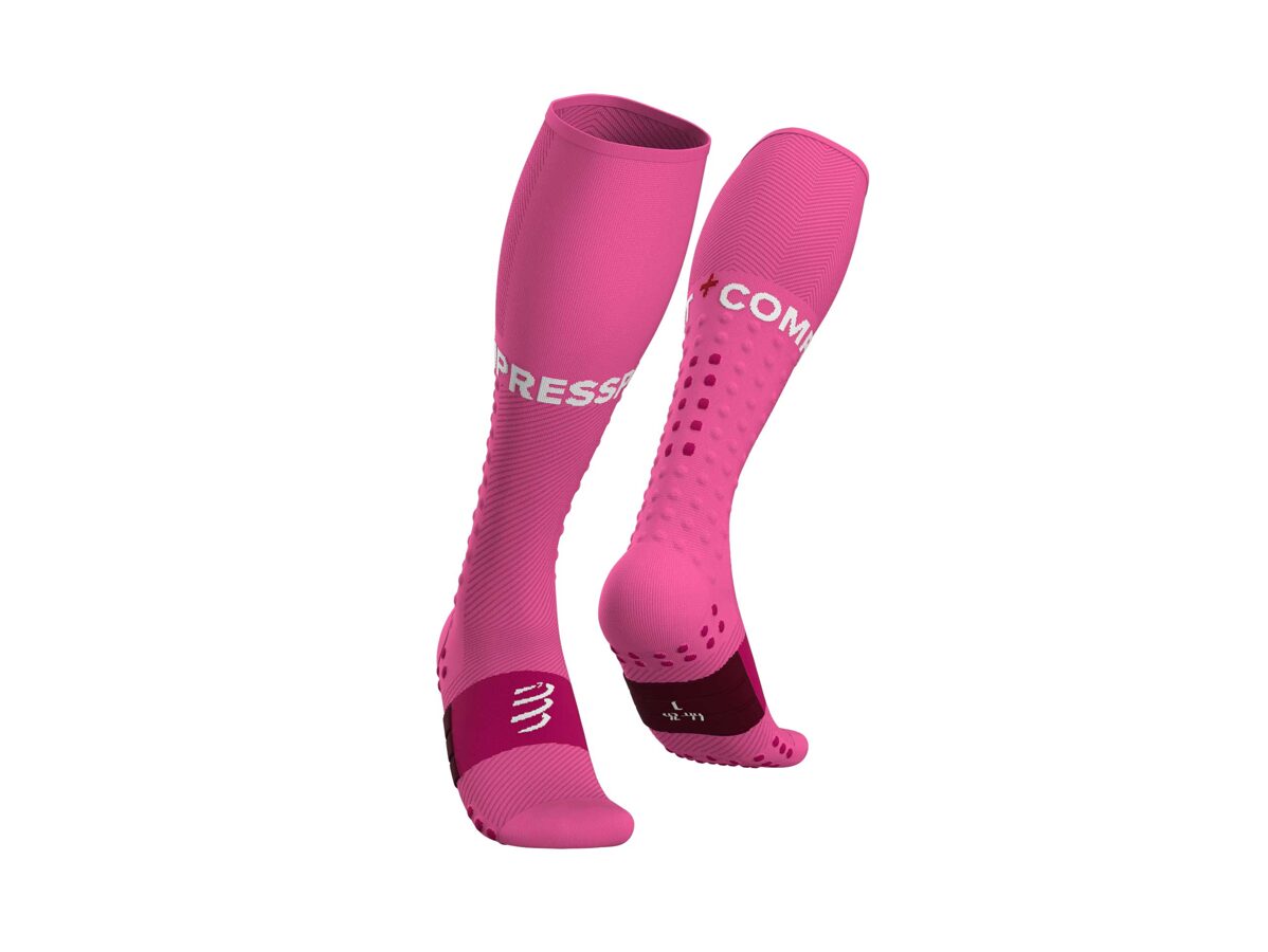 Skriešanas kompresijas zeķes Compressport Full Sock Run, rozā