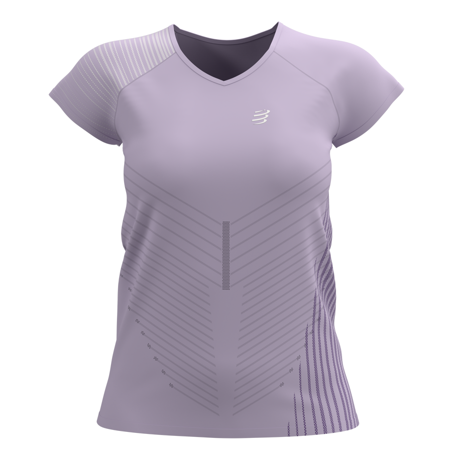 Sieviešu skriešanas krekls Compressport Performance SS Tshirt W, orhideju-violets