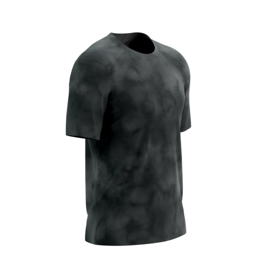 Vīriešu skriešanas krekls EAT MY DUST Compressport Performance Tshirt M, black Tie Dye