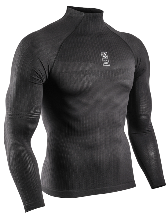 110g skriešanas termokrekls ar garām piedurknēm Compressport 3D Thermo 110g LS Top