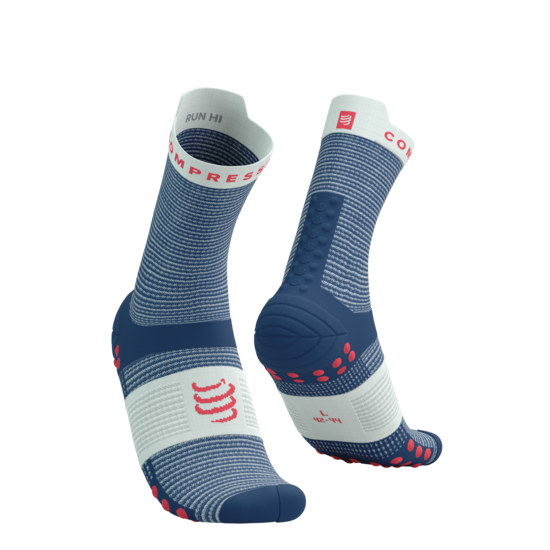 Compressport PRSV4 augstās skriešanas zeķes, Dress Blue Sugar Swizzle