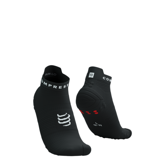 Compressport PRSV4 zemās skriešanas zeķes, Black White