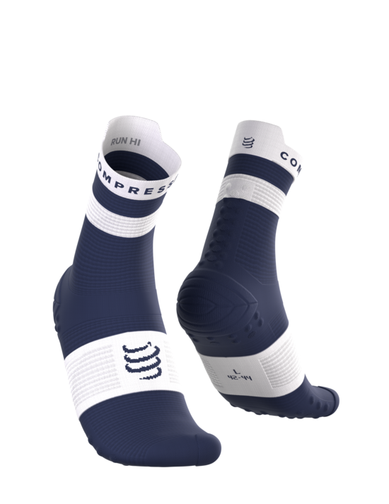 Compressport PRSV4 augstās skriešanas zeķes, Peacoat White