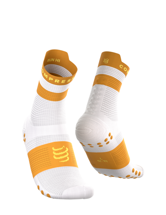 Compressport PRSV4 augstās skriešanas zeķes, White Sunflower