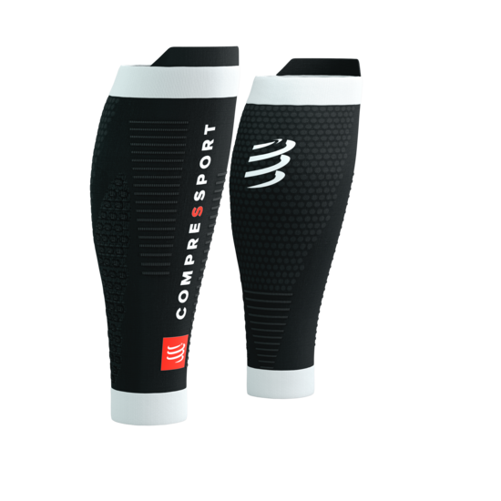Sporta kompresijas getras Compressport R2 3.0 Black White
