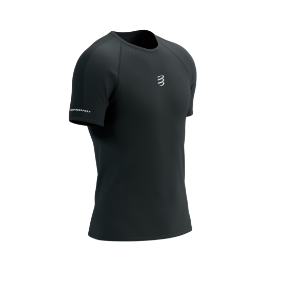 Compressport taku skriešanas sacensību krekls bez rāvējslēdzēja, vīriešu, melns