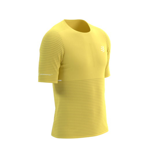 Skriešanas sacensību krekls Compressport Pro Racing SS Tshirt, Lemon