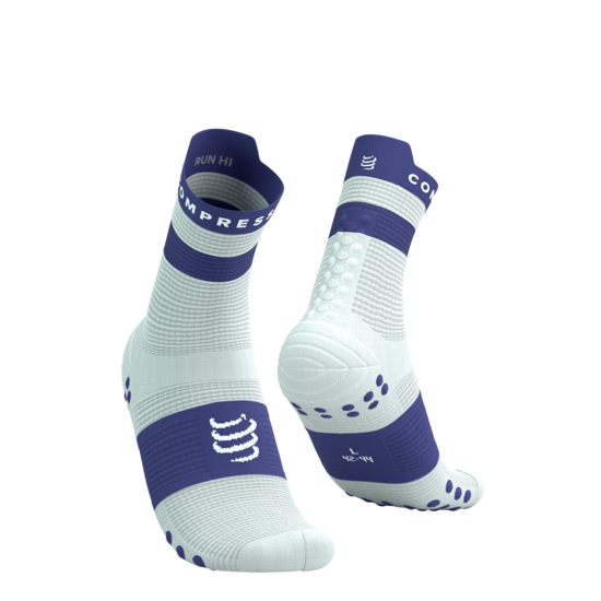 Compressport PRSV4 augstās skriešanas zeķes, Star White Orient Blue