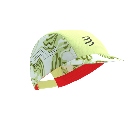 Sacensību skriešanas cepure Compressport Pro Racing Cap SS25, gaiša ar dūmu rakstu
