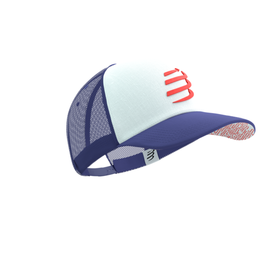 Cepure ar nagu Compressport Trucker Cap, Orient Blue Star White