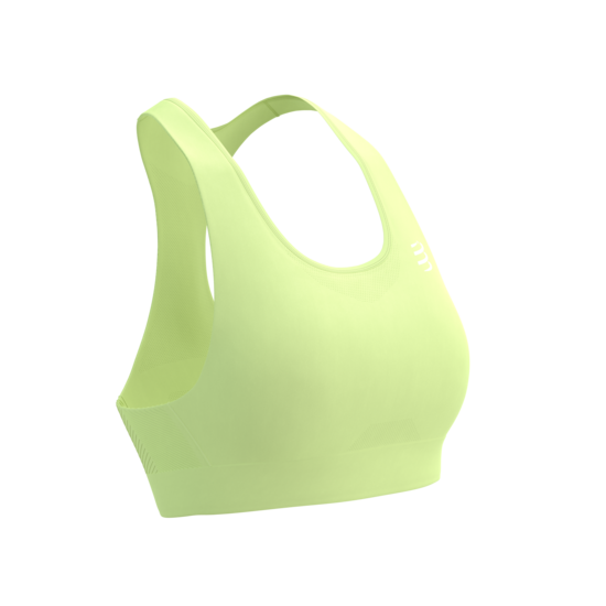 Izturības sporta krūšturis Compressport FEELFREE SEAMLESS BRA, laima zaļš