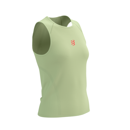 Compressport taku skriešanas sacensību krekls bez piedurknēm un rāvējslēdzēja, sieviešu, gaiši zaļš