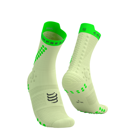 PRSV4 Compressport taku skriešanas zeķes, Lime Neon Green