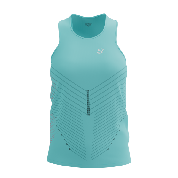 Sieviešu skriešanas krekls bez piedurknēm Compressport Performance Singlet W, Aqua