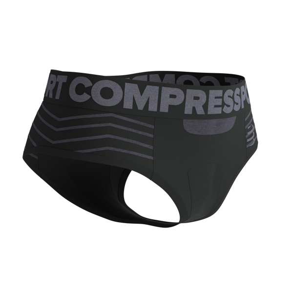 Sporta apakšbikses Compressport Seamless Boxer W, sieviešu melns ar pelēku