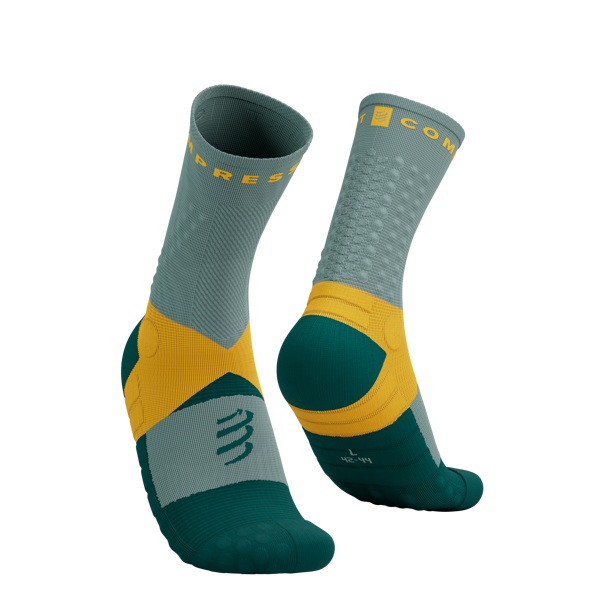 Ultra Taku zeķes Compressport Ultra Trail Socks V2, zeļpelēkas