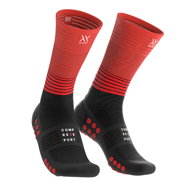 Pusīsās sporta kompresijas zeķes Compressport Midsock, sarkanas