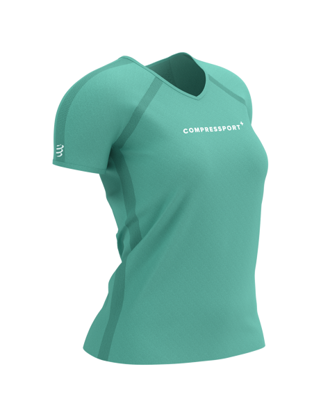 Sieviešu treniņkrekls Compressport Training SS Logo Tshirt W Shell Blue