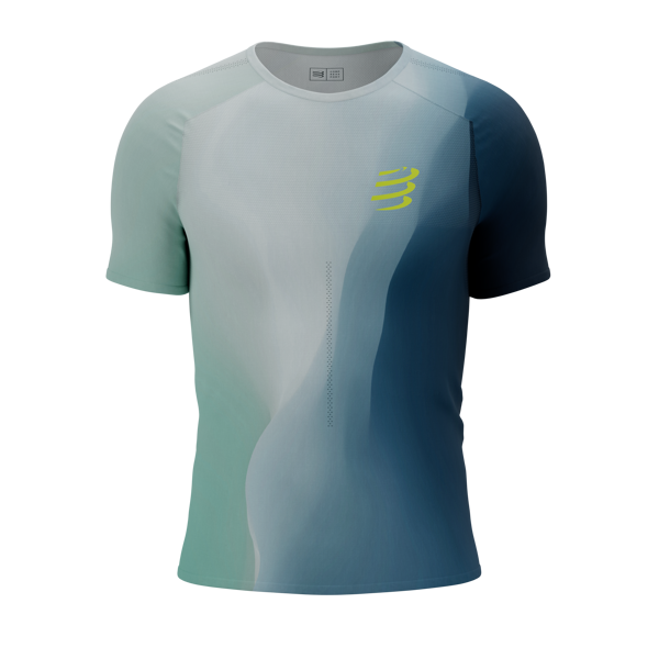 Skriešanas sacensību un treniņu krekls Compressport Performance SS Tshirt, Niagara Blue