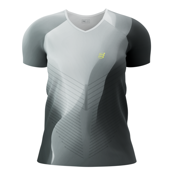 Sieviešu skriešanas krekls Compressport Performance SS Tshirt W, melnbalts