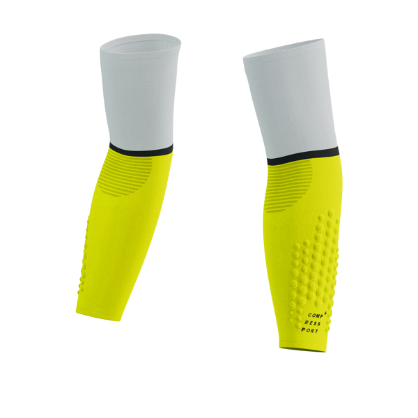 Kompresijas piedurknes sportistiem Compressport ArmForce Ultralight, drošības dzeltenas