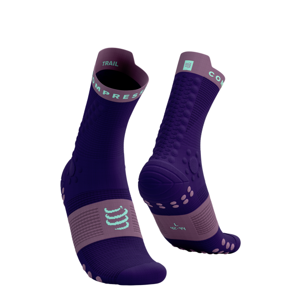 PRSV4 Compressport taku skriešanas zeķes, Purple Grape