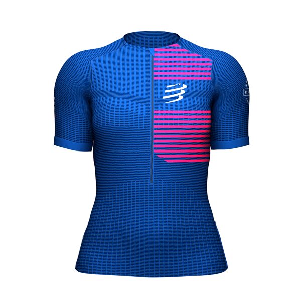 Sieviešu triatlona krekls Compressport Tri Postural SS Top W, Blue Lolite