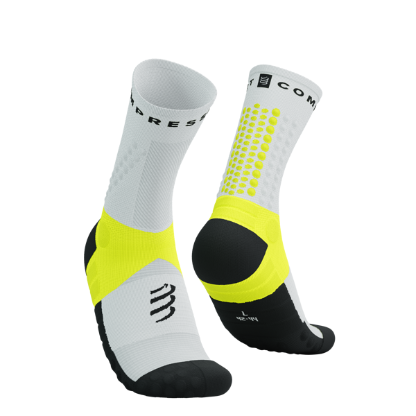 Ultra Taku zeķes Compressport Ultra Trail Socks V2, augstas, baltas
