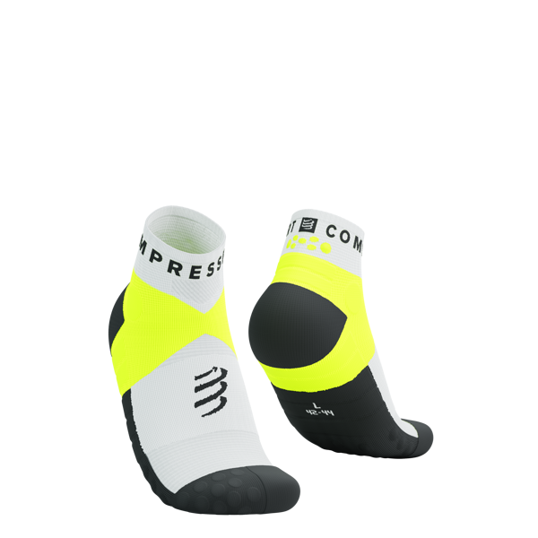 Ultra Taku zeķes Compressport Ultra Trail Socks V2, zemas, baltas