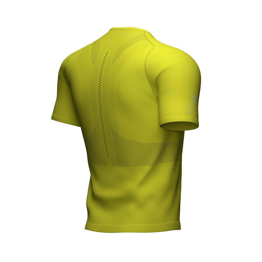 Taku skriešanas krekls ar īso rāvējslēdzēju, Compressport, Prīmulu dzeltens